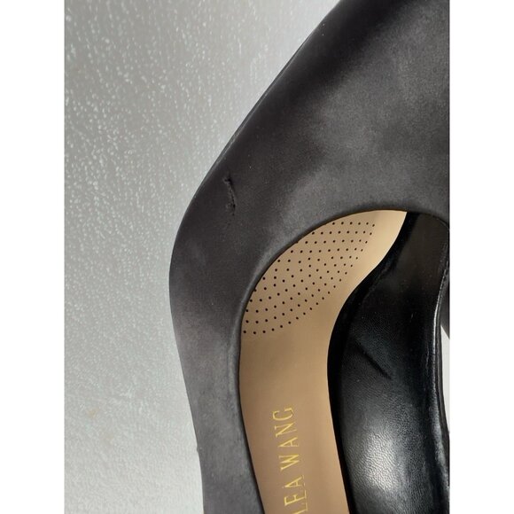 Azalea Wang Size 10 Snake Shoes Black Satin Stilleto Dramatic Slip On Almond Toe - Picture 15 of 16